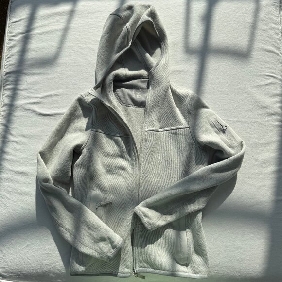 Arc'teryx Light Grey Zip Hoodie Fleece Jacket - Small - Picture 1 of 7